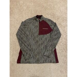 VOORMI Women's Access NXT 1/4 Zip Wool Blend Pullover Size Small Green Maroon